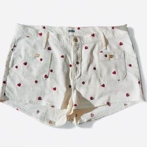 J. Crew Women's Jean Shorts with Red Embroidered Strawberries